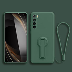 Funda Silicona Carcasa Ultrafina Goma con Soporte para Xiaomi Redmi Note 8 (2021) Verde Noche