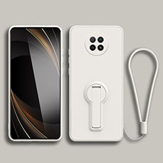 Funda Silicona Carcasa Ultrafina Goma con Soporte para Xiaomi Redmi Note 9T 5G Blanco