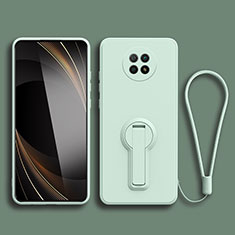 Funda Silicona Carcasa Ultrafina Goma con Soporte para Xiaomi Redmi Note 9T 5G Menta Verde