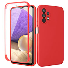 Funda Silicona Carcasa Ultrafina Goma Frontal y Trasera 360 Grados MJ1 para Samsung Galaxy M32 5G Rojo