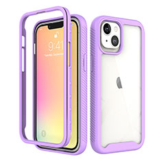 Funda Silicona Carcasa Ultrafina Goma Frontal y Trasera 360 Grados para Apple iPhone 14 Plus Morado