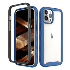 Funda Silicona Carcasa Ultrafina Goma Frontal y Trasera 360 Grados para Apple iPhone 14 Pro Azul