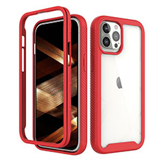 Funda Silicona Carcasa Ultrafina Goma Frontal y Trasera 360 Grados para Apple iPhone 14 Pro Rojo