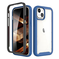 Funda Silicona Carcasa Ultrafina Goma Frontal y Trasera 360 Grados para Apple iPhone 15 Azul