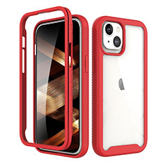 Funda Silicona Carcasa Ultrafina Goma Frontal y Trasera 360 Grados para Apple iPhone 15 Rojo