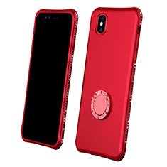 Funda Silicona Carcasa Ultrafina Goma Frontal y Trasera 360 Grados para Apple iPhone X Rojo