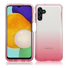 Funda Silicona Carcasa Ultrafina Transparente Goma Frontal y Trasera 360 Grados Gradiente JX1 para Samsung Galaxy A04s Rosa Roja