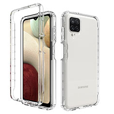 Funda Silicona Carcasa Ultrafina Transparente Goma Frontal y Trasera 360 Grados Gradiente JX1 para Samsung Galaxy A12 Claro