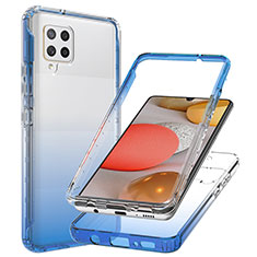 Funda Silicona Carcasa Ultrafina Transparente Goma Frontal y Trasera 360 Grados Gradiente JX1 para Samsung Galaxy A42 5G Azul