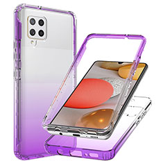 Funda Silicona Carcasa Ultrafina Transparente Goma Frontal y Trasera 360 Grados Gradiente JX1 para Samsung Galaxy A42 5G Morado