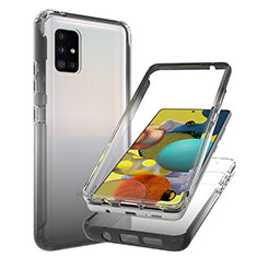Funda Silicona Carcasa Ultrafina Transparente Goma Frontal y Trasera 360 Grados Gradiente JX1 para Samsung Galaxy A51 4G Negro