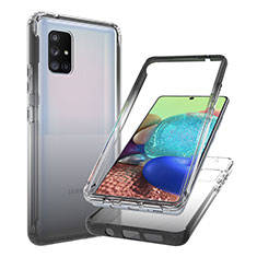 Funda Silicona Carcasa Ultrafina Transparente Goma Frontal y Trasera 360 Grados Gradiente JX1 para Samsung Galaxy A71 4G A715 Negro