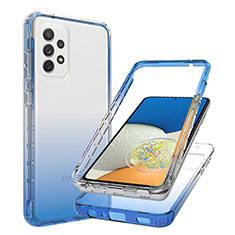 Funda Silicona Carcasa Ultrafina Transparente Goma Frontal y Trasera 360 Grados Gradiente JX1 para Samsung Galaxy A73 5G Azul