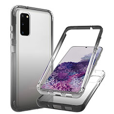 Funda Silicona Carcasa Ultrafina Transparente Goma Frontal y Trasera 360 Grados Gradiente JX1 para Samsung Galaxy S20 5G Negro