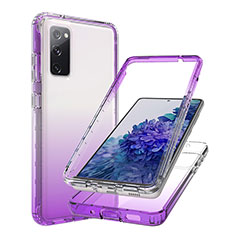 Funda Silicona Carcasa Ultrafina Transparente Goma Frontal y Trasera 360 Grados Gradiente JX1 para Samsung Galaxy S20 FE (2022) 5G Morado