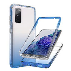 Funda Silicona Carcasa Ultrafina Transparente Goma Frontal y Trasera 360 Grados Gradiente JX1 para Samsung Galaxy S20 FE 5G Azul