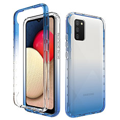 Funda Silicona Carcasa Ultrafina Transparente Goma Frontal y Trasera 360 Grados Gradiente JX4 para Samsung Galaxy F02S SM-E025F Azul