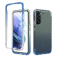 Funda Silicona Carcasa Ultrafina Transparente Goma Frontal y Trasera 360 Grados Gradiente M01 para Samsung Galaxy S21 FE 5G Azul