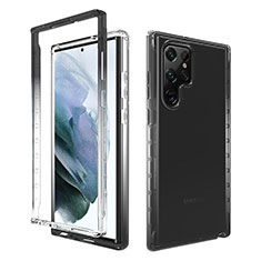 Funda Silicona Carcasa Ultrafina Transparente Goma Frontal y Trasera 360 Grados Gradiente M01 para Samsung Galaxy S21 Ultra 5G Negro