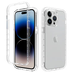 Funda Silicona Carcasa Ultrafina Transparente Goma Frontal y Trasera 360 Grados Gradiente para Apple iPhone 15 Pro Claro