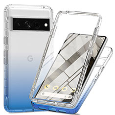 Funda Silicona Carcasa Ultrafina Transparente Goma Frontal y Trasera 360 Grados Gradiente para Google Pixel 7 Pro 5G Azul