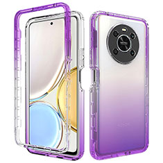 Funda Silicona Carcasa Ultrafina Transparente Goma Frontal y Trasera 360 Grados Gradiente para Huawei Honor X9 4G Morado