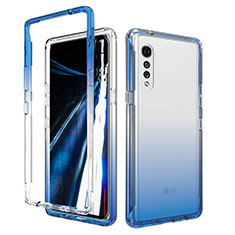 Funda Silicona Carcasa Ultrafina Transparente Goma Frontal y Trasera 360 Grados Gradiente para LG Velvet 4G Azul