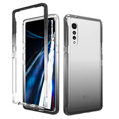 Funda Silicona Carcasa Ultrafina Transparente Goma Frontal y Trasera 360 Grados Gradiente para LG Velvet 5G Gris Oscuro