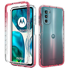 Funda Silicona Carcasa Ultrafina Transparente Goma Frontal y Trasera 360 Grados Gradiente para Motorola Moto Edge (2022) 5G Rojo