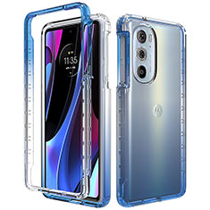 Funda Silicona Carcasa Ultrafina Transparente Goma Frontal y Trasera 360 Grados Gradiente para Motorola Moto Edge Plus (2022) 5G Azul