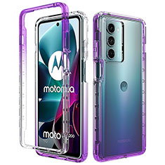 Funda Silicona Carcasa Ultrafina Transparente Goma Frontal y Trasera 360 Grados Gradiente para Motorola Moto Edge S30 5G Morado