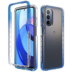 Funda Silicona Carcasa Ultrafina Transparente Goma Frontal y Trasera 360 Grados Gradiente para Motorola Moto G Stylus (2022) 4G Azul