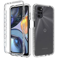 Funda Silicona Carcasa Ultrafina Transparente Goma Frontal y Trasera 360 Grados Gradiente para Motorola Moto G22 Claro