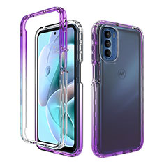 Funda Silicona Carcasa Ultrafina Transparente Goma Frontal y Trasera 360 Grados Gradiente para Motorola Moto G31 Morado