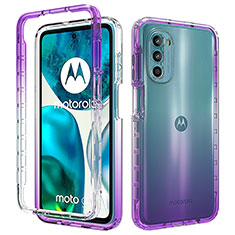 Funda Silicona Carcasa Ultrafina Transparente Goma Frontal y Trasera 360 Grados Gradiente para Motorola MOTO G52 Morado