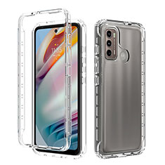 Funda Silicona Carcasa Ultrafina Transparente Goma Frontal y Trasera 360 Grados Gradiente para Motorola Moto G60 Claro