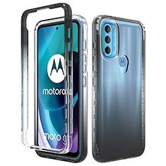Funda Silicona Carcasa Ultrafina Transparente Goma Frontal y Trasera 360 Grados Gradiente para Motorola Moto G71 5G Negro