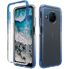 Funda Silicona Carcasa Ultrafina Transparente Goma Frontal y Trasera 360 Grados Gradiente para Nokia X100 5G Azul