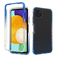 Funda Silicona Carcasa Ultrafina Transparente Goma Frontal y Trasera 360 Grados Gradiente para Samsung Galaxy A22 5G Azul