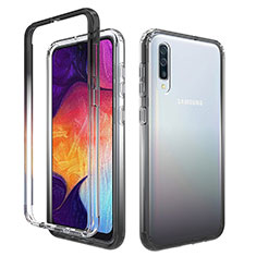 Funda Silicona Carcasa Ultrafina Transparente Goma Frontal y Trasera 360 Grados Gradiente para Samsung Galaxy A30S Gris Oscuro