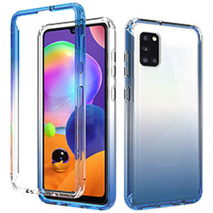 Funda Silicona Carcasa Ultrafina Transparente Goma Frontal y Trasera 360 Grados Gradiente para Samsung Galaxy A31 Azul