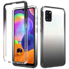 Funda Silicona Carcasa Ultrafina Transparente Goma Frontal y Trasera 360 Grados Gradiente para Samsung Galaxy A31 Gris Oscuro