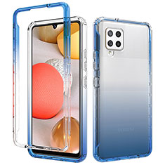 Funda Silicona Carcasa Ultrafina Transparente Goma Frontal y Trasera 360 Grados Gradiente para Samsung Galaxy A42 5G Azul