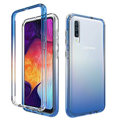 Funda Silicona Carcasa Ultrafina Transparente Goma Frontal y Trasera 360 Grados Gradiente para Samsung Galaxy A50S Azul