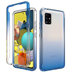 Funda Silicona Carcasa Ultrafina Transparente Goma Frontal y Trasera 360 Grados Gradiente para Samsung Galaxy A51 4G Azul