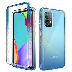 Funda Silicona Carcasa Ultrafina Transparente Goma Frontal y Trasera 360 Grados Gradiente para Samsung Galaxy A52 5G Azul