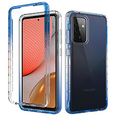 Funda Silicona Carcasa Ultrafina Transparente Goma Frontal y Trasera 360 Grados Gradiente para Samsung Galaxy A72 5G Azul