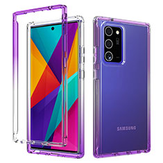 Funda Silicona Carcasa Ultrafina Transparente Goma Frontal y Trasera 360 Grados Gradiente para Samsung Galaxy Note 20 Ultra 5G Morado