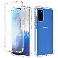 Funda Silicona Carcasa Ultrafina Transparente Goma Frontal y Trasera 360 Grados Gradiente para Samsung Galaxy S20 Claro
