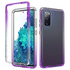 Funda Silicona Carcasa Ultrafina Transparente Goma Frontal y Trasera 360 Grados Gradiente para Samsung Galaxy S20 FE 5G Morado